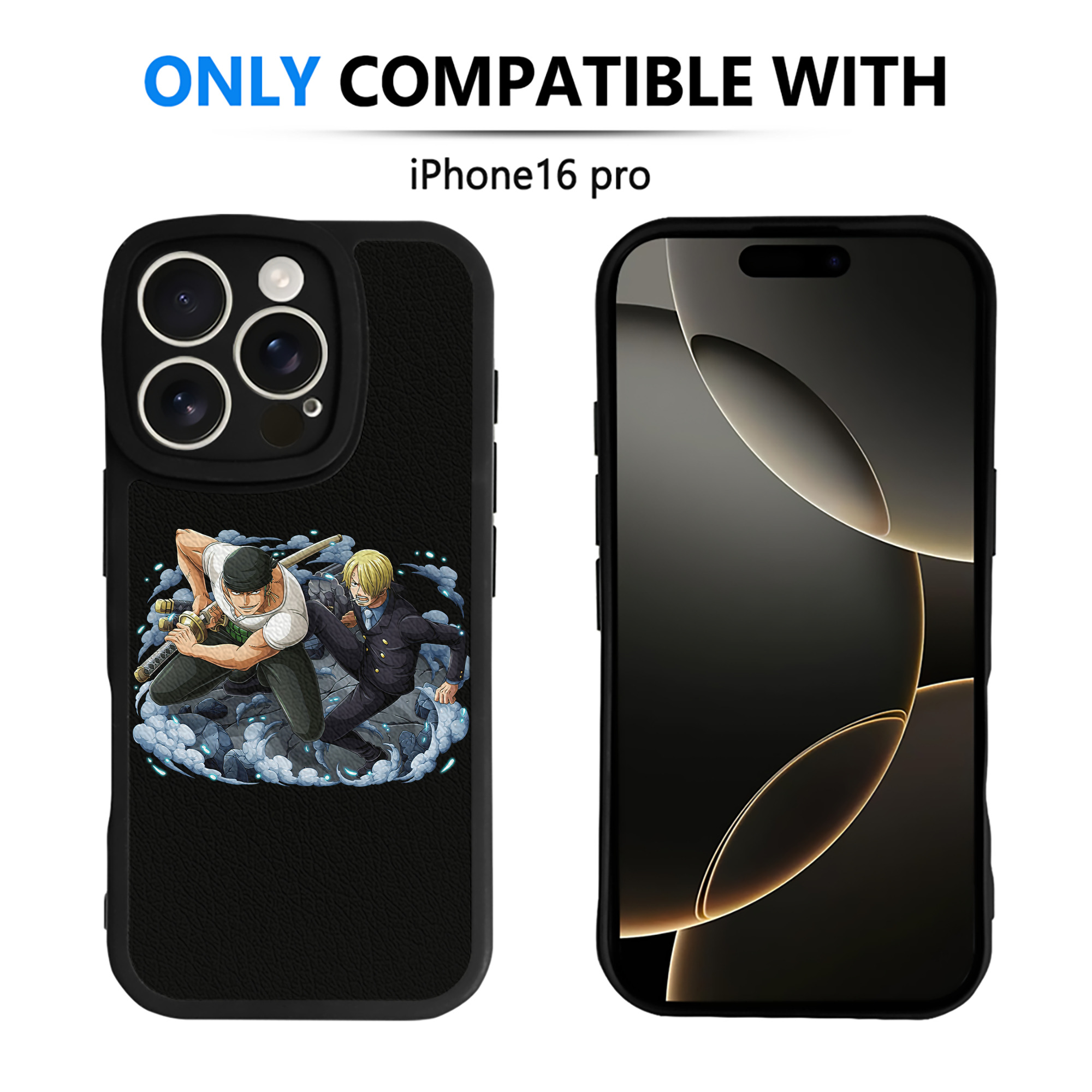 （画像用） ワンピース ロロノア・ゾロ ONE PIECE Roronoa Zoro 【iPhone 16シリーズ対応】シリコンスマホケース（レザー調） 材質：シリコン